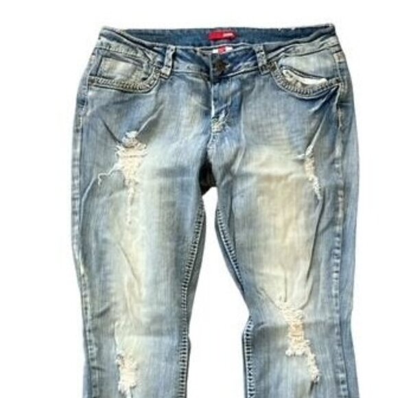 Bongo Distressed Faded Blue Jeans - Picture 1 of 6